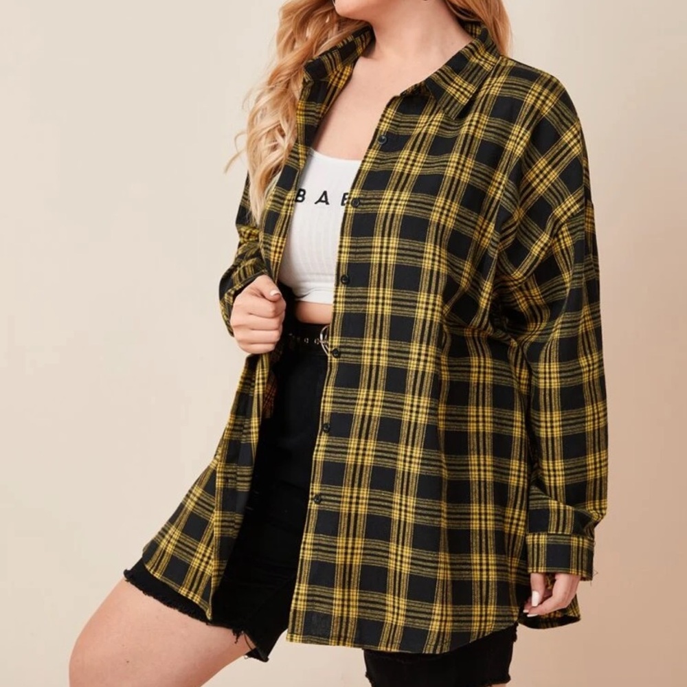 SHEIN | Plaid Button Down Shirt